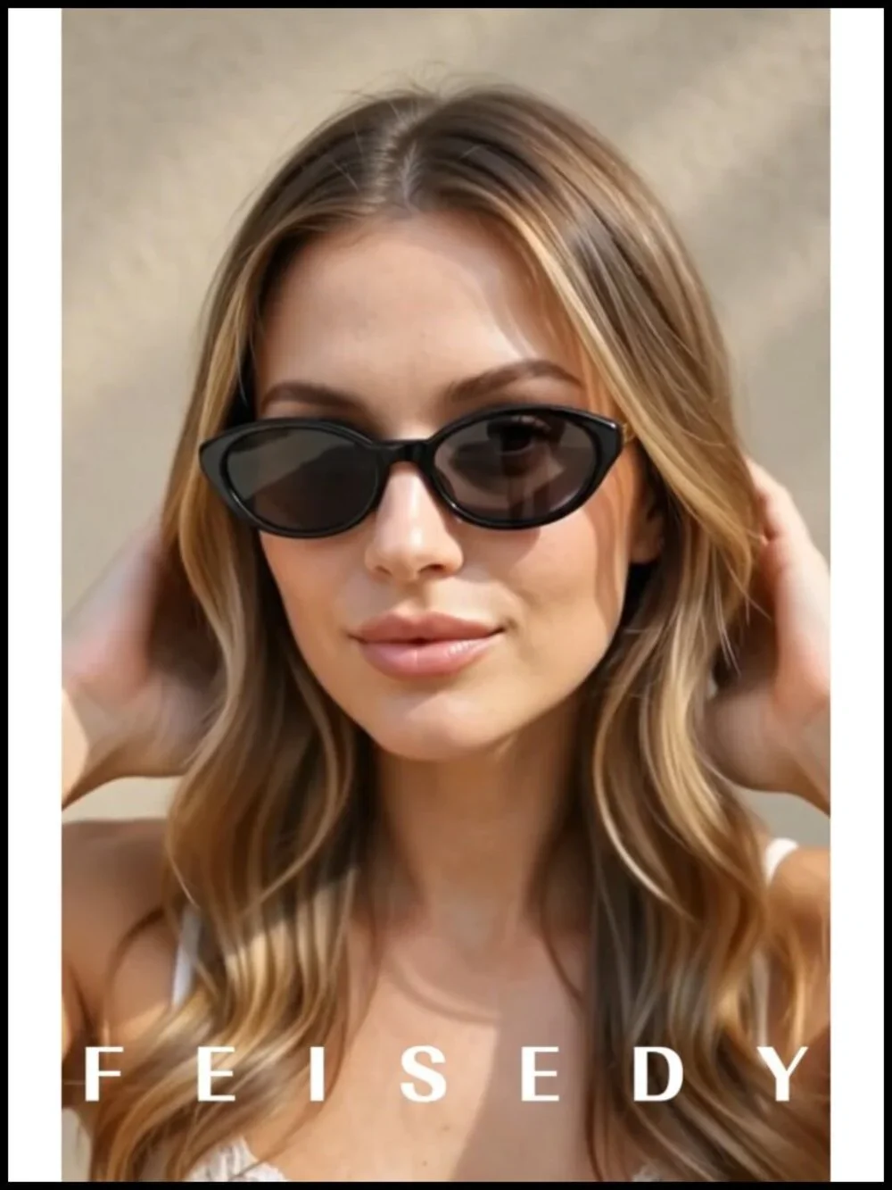Retro Oval Cat Eye Sunglasses UV400 Protection Lightweight Non-Polarized